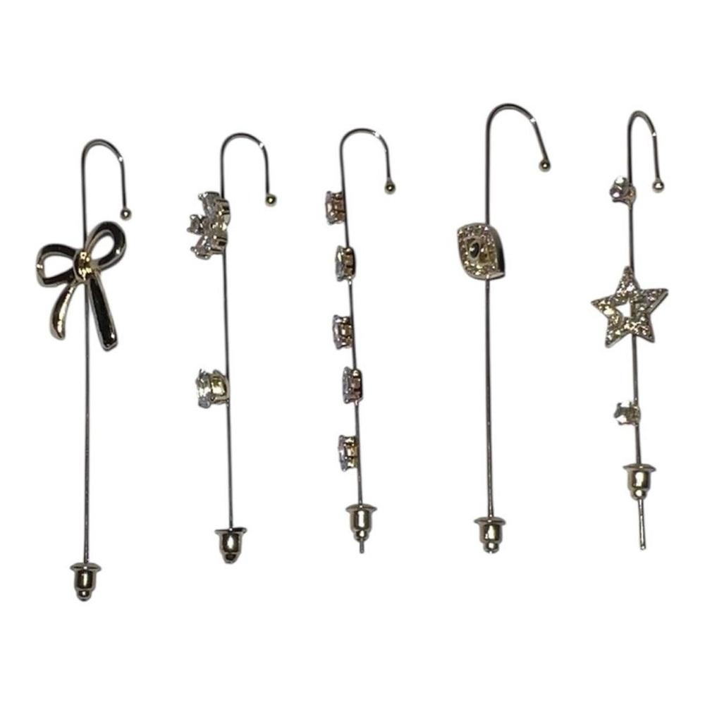 5 set golden earrings cuffs.